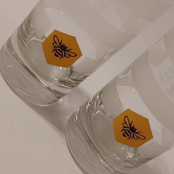 VTG Jack Daniels Tennessee Honey Bee High Ball Whiskey Glass Frosted Stripe 2 - Picture 3 of 4